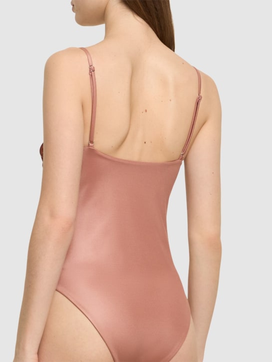 Magda Butrym: Lycra 3d flower one piece swimsuit - Pink - women_2 | Luisa Via Roma