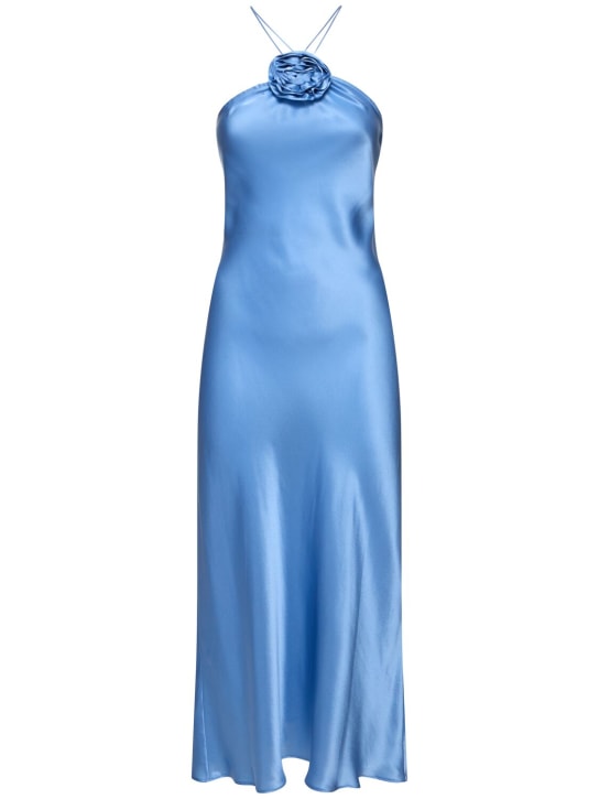 Designers Remix: Sadie silk satin long dress - Mavi - women_0 | Luisa Via Roma