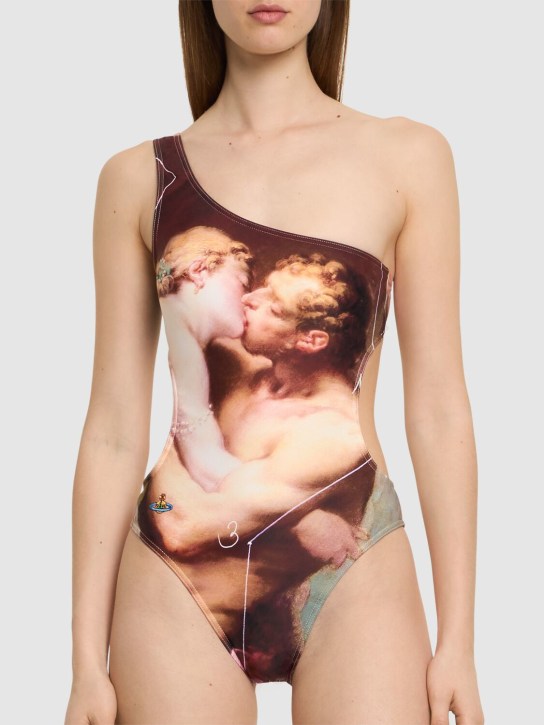 Vivienne Westwood: The Kiss Lycra one shoulder swimsuit - Multicolor - women_1 | Luisa Via Roma