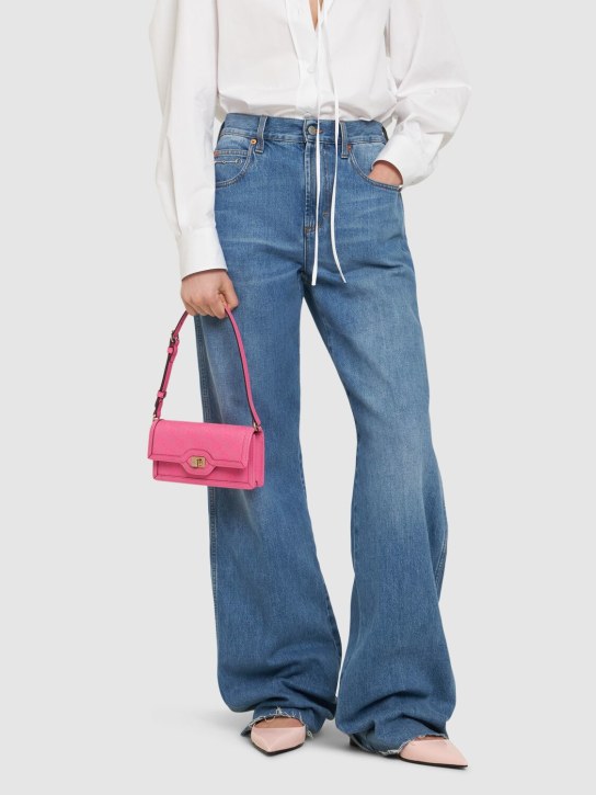 Gucci: Mini Luce leather & canvas shoulder bag - Gül - women_1 | Luisa Via Roma