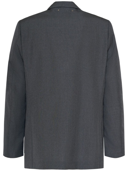 Golden Goose: Journey virgin wool single breast jacket - Anthracite - men_3 | Luisa Via Roma