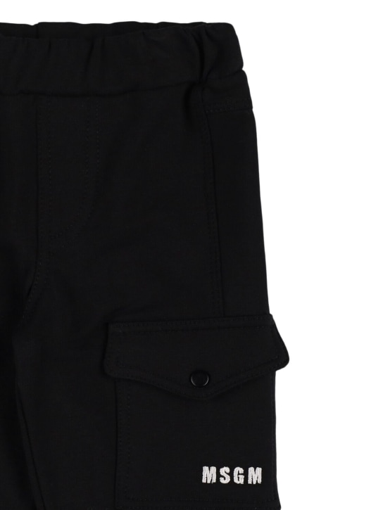 MSGM: Cotton blend cargo sweatpants - kids-boys_1 | Luisa Via Roma
