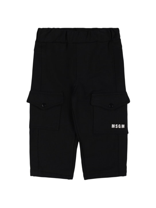 MSGM: Cotton blend cargo sweatpants - kids-boys_0 | Luisa Via Roma