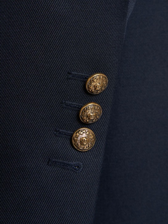 Golden Goose: Double breasted gabardine blazer - Dark Blue - men_4 | Luisa Via Roma