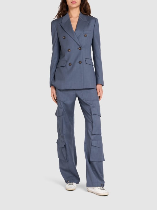 Golden Goose: Journey double breast wool blazer - Blue - women_1 | Luisa Via Roma