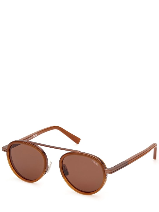 Zegna: Orizzonte II acetate sunglasses - Light Brown - men_1 | Luisa Via Roma