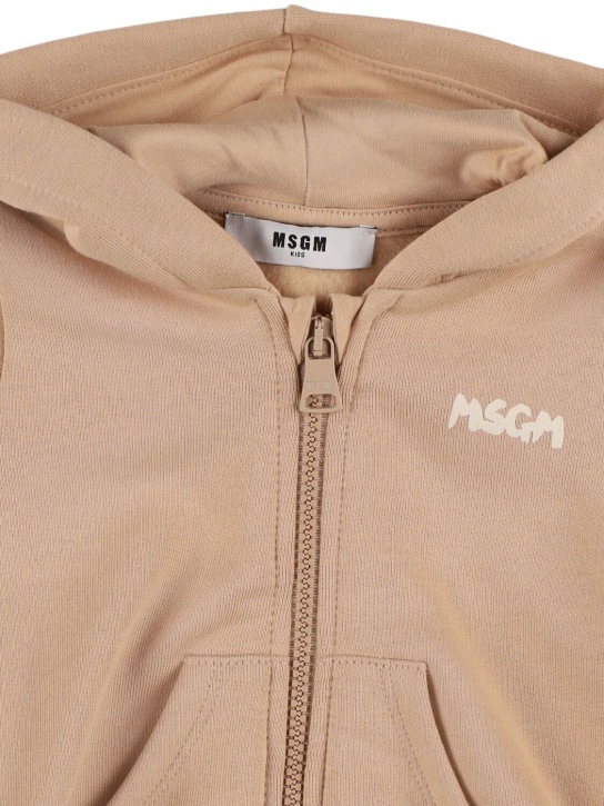 MSGM: Cotton blend sweatshirt & sweatpants - Beige - kids-girls_1 | Luisa Via Roma