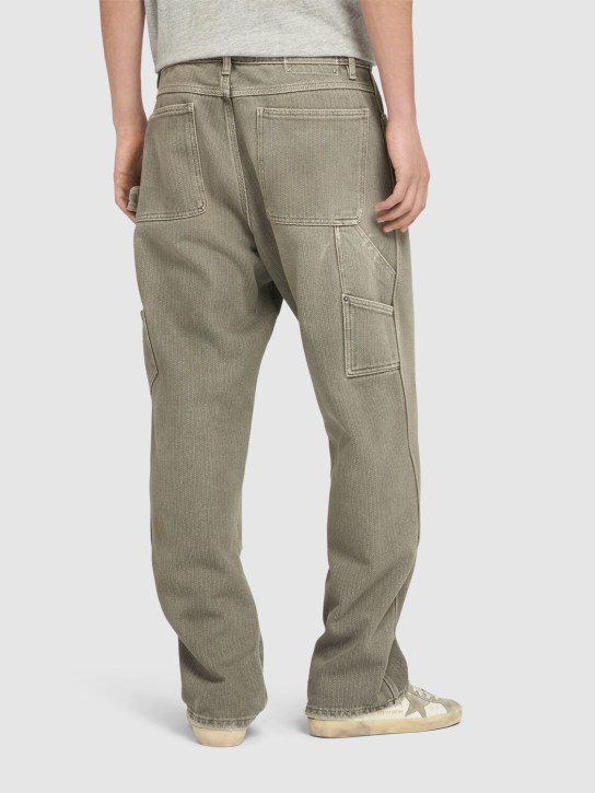Golden Goose: Journey cotton pinstriped painter pants - Kalamata - men_2 | Luisa Via Roma