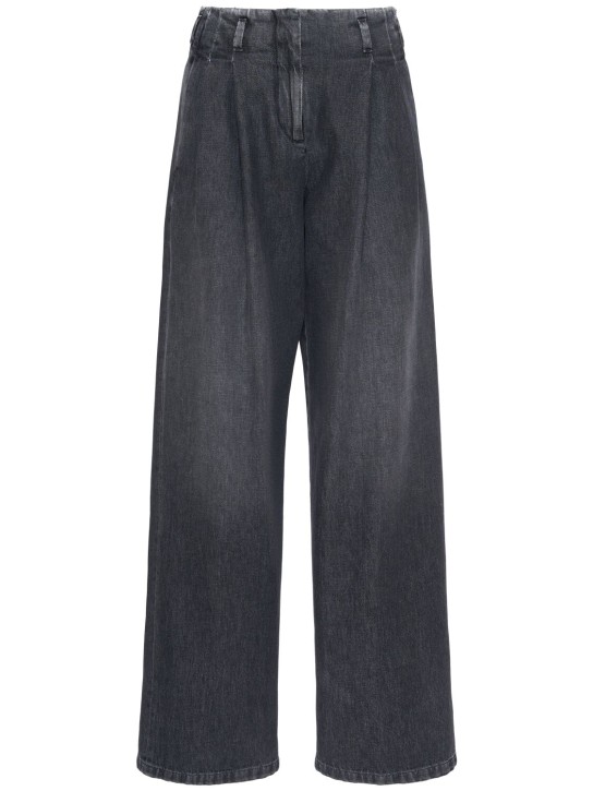 Golden Goose: Journey wide leg jeans - Black - women_0 | Luisa Via Roma