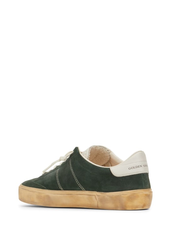 Golden Goose: Soul-star suede sneakers - Green/Milk - men_3 | Luisa Via Roma