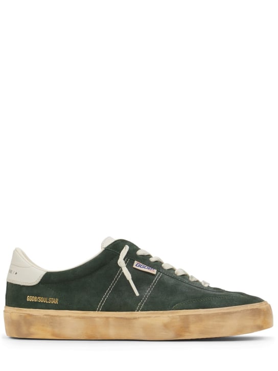 Golden Goose: Wildleder-Sneakers „Soul-Star“ - Green/Milk - men_0 | Luisa Via Roma