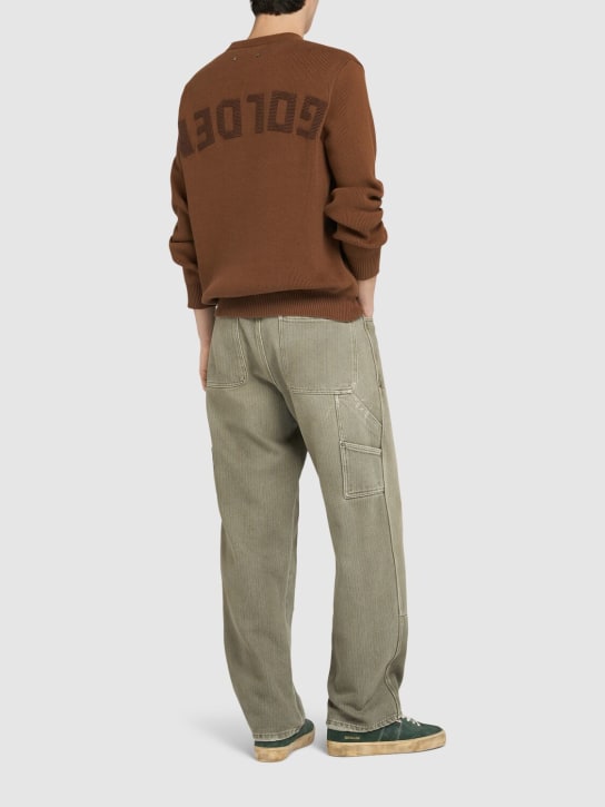 Golden Goose: Baumwollsweater „Journey“ - Tabak - men_1 | Luisa Via Roma