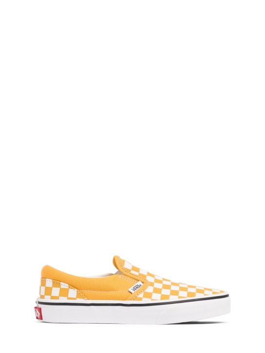 Vans: Check print slip-on sneakers - Yellow - kids-girls_0 | Luisa Via Roma