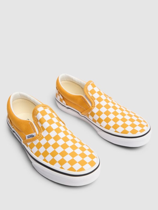 Vans: Check print slip-on sneakers - Yellow - kids-girls_1 | Luisa Via Roma
