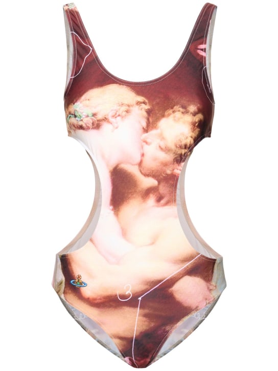 Vivienne Westwood: The Kiss Lycra one piece swimsuit - Multicolor - women_0 | Luisa Via Roma