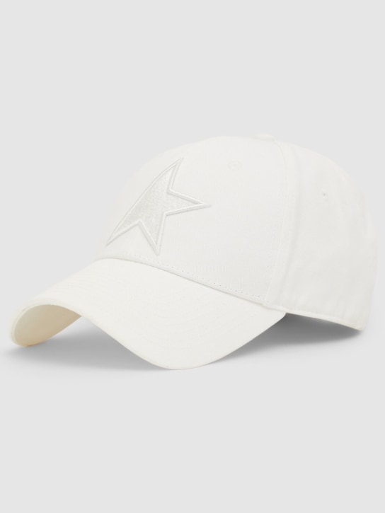 Golden Goose: Star cotton baseball hat - White - women_1 | Luisa Via Roma
