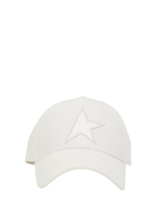 Golden Goose: Star cotton baseball hat - White - women_0 | Luisa Via Roma
