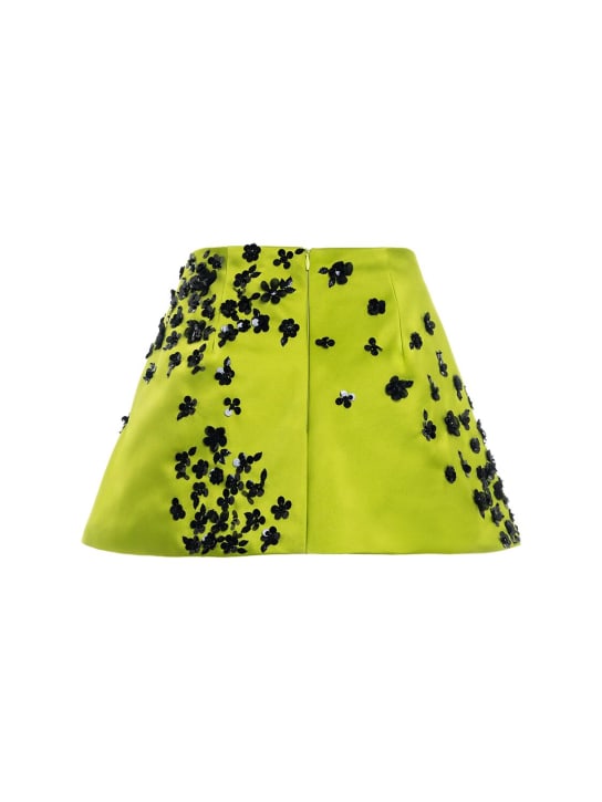 Des Phemmes: Embellished duchesse mini skirt - Lime/Black - women_1 | Luisa Via Roma