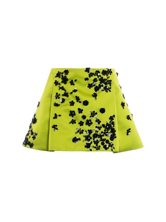 Des Phemmes: Minifalda de duchesse con decoraciones - Lime/Black - women_0 | Luisa Via Roma