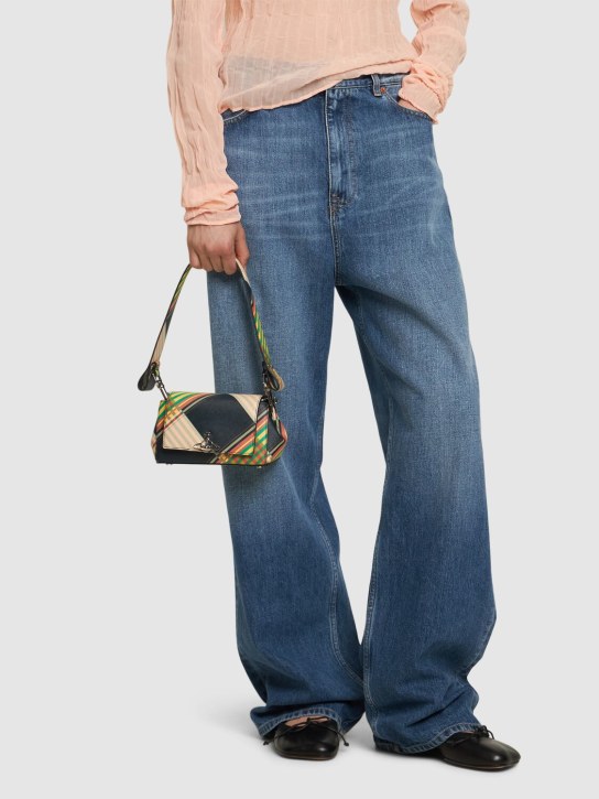 Vivienne Westwood: Petit sac porté épaule en cuir Hazel - Combat Tartan - women_1 | Luisa Via Roma