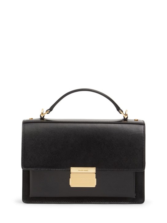 Golden Goose: Venezia leather top handle bag - Black - women_0 | Luisa Via Roma