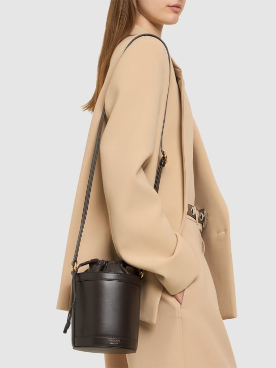 Michael Kors Collection: Medium Audrey leather bucket bag - Chocolate - women_1 | Luisa Via Roma