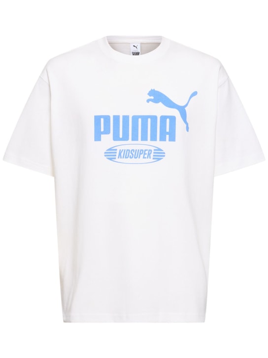 PUMA: Kidsuper Studios 로고 티셔츠 - Puma White - men_0 | Luisa Via Roma