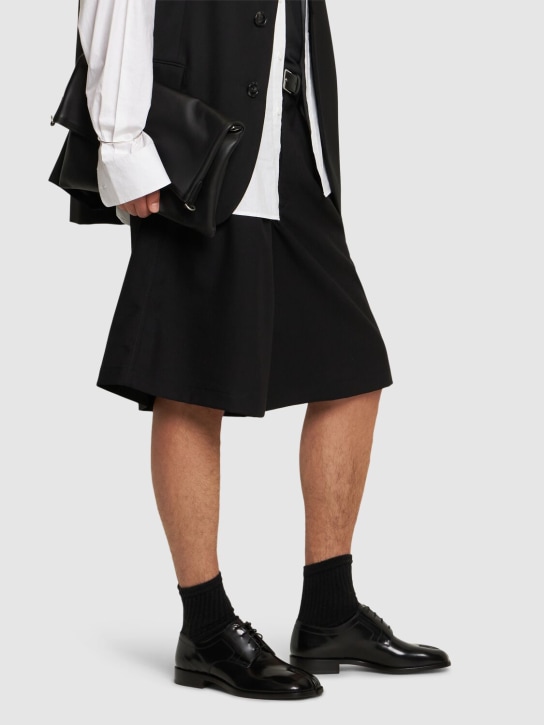 Maison Margiela: Tabi brushed leather derby shoes - men_1 | Luisa Via Roma