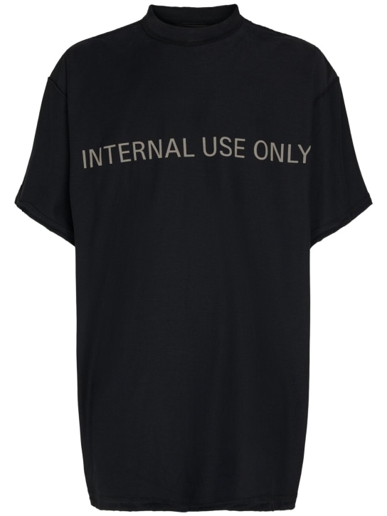 Balenciaga: T-shirt Inside Out in cotone - Nero Delave' - men_0 | Luisa Via Roma