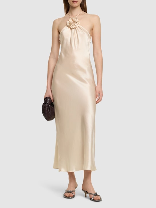 Designers Remix: Sadie silk satin long dress - Beige - women_1 | Luisa Via Roma