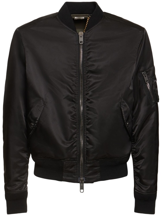 Bally: Adrien Brody nylon bomber jacket - Siyah - men_0 | Luisa Via Roma