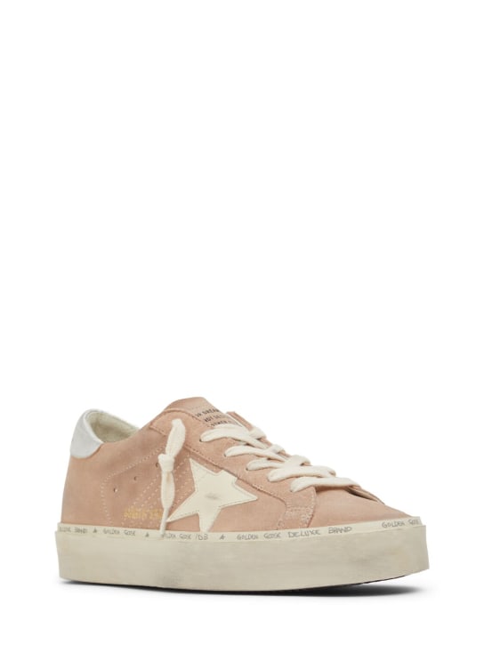 Golden Goose: 30毫米Hi Star麂皮运动鞋 - 粉色/米黄色 - women_2 | Luisa Via Roma