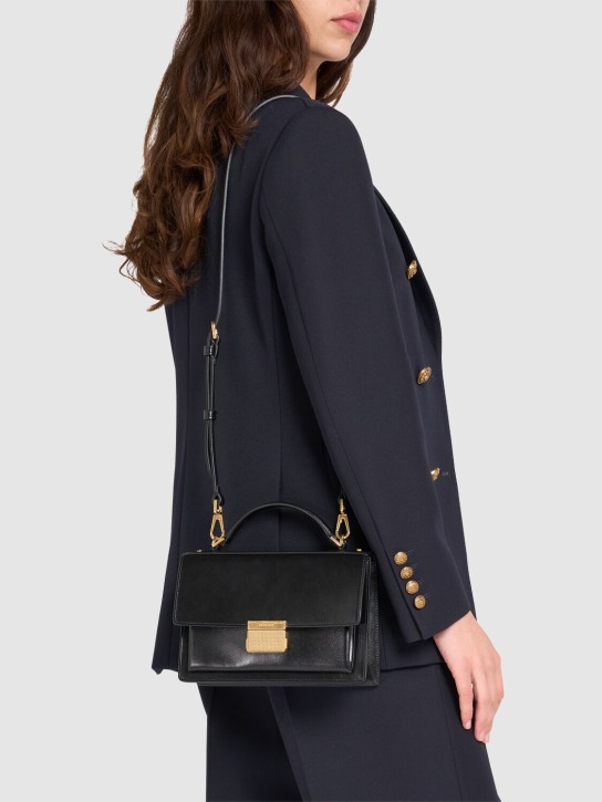 Golden Goose: Venezia leather top handle bag - Black - women_1 | Luisa Via Roma