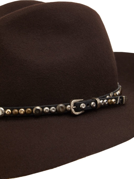 Golden Goose: Golden Fedora felt hat - Brown - men_2 | Luisa Via Roma
