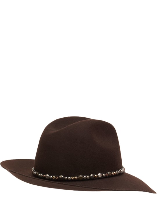 Golden Goose: Golden Fedora felt hat - Brown - men_3 | Luisa Via Roma