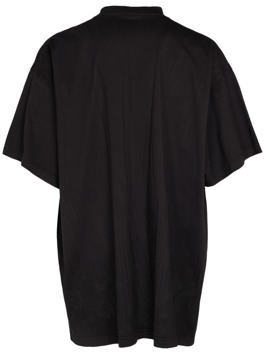 Balenciaga: Metal BB stencil vintage cotton t-shirt - Washed Black - men_3 | Luisa Via Roma