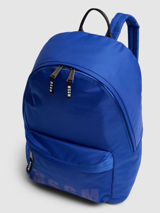 MSGM: Nylon backpack - Blue - kids-girls_1 | Luisa Via Roma