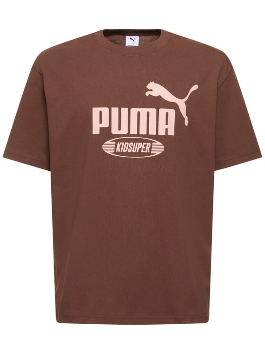PUMA: Camiseta de algodón - Chestnut Brown - men_0 | Luisa Via Roma
