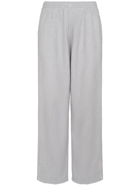 Balenciaga: Pantaloni baggy fit in felpa di cotone - Grigio Melange - men_0 | Luisa Via Roma