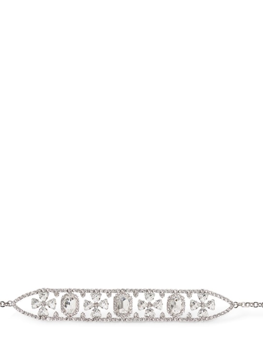 Alessandra Rich: Crystal cross choker - Cry-silver - women_0 | Luisa Via Roma