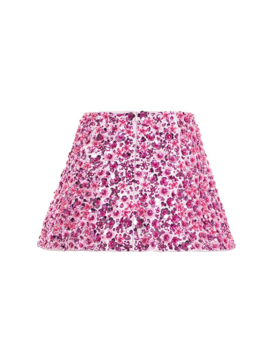 Des Phemmes: Embroidered duchesse mini skirt - Pink/Multi - women_1 | Luisa Via Roma
