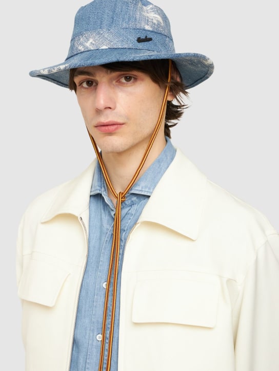 Borsalino: Sombrero de denim de algodón - Azul - men_1 | Luisa Via Roma