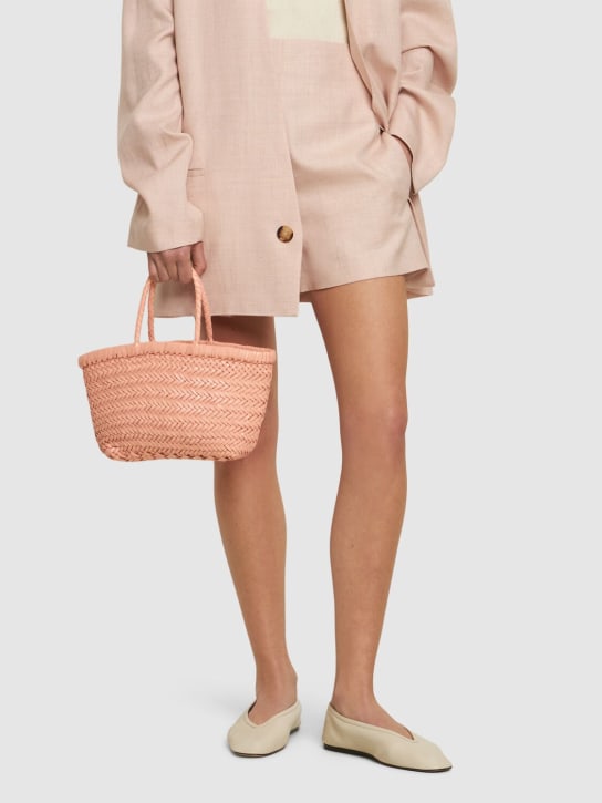 Dragon Diffusion: Mini Flat Gora leather basket bag - Pink - women_1 | Luisa Via Roma