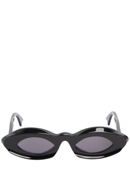 Marni: Dark Doodad black acetate sunglasses - Black/Grey - women_0 | Luisa Via Roma