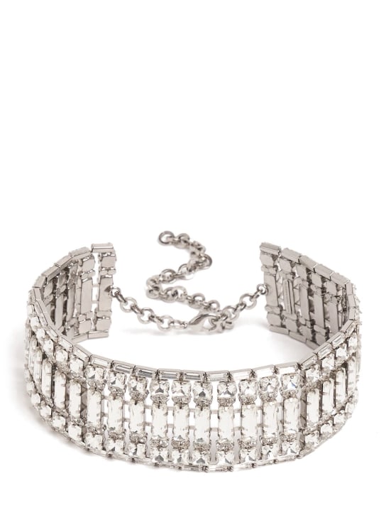 Alessandra Rich: Halsband mit Kristallen - Silber/Kristall - women_0 | Luisa Via Roma