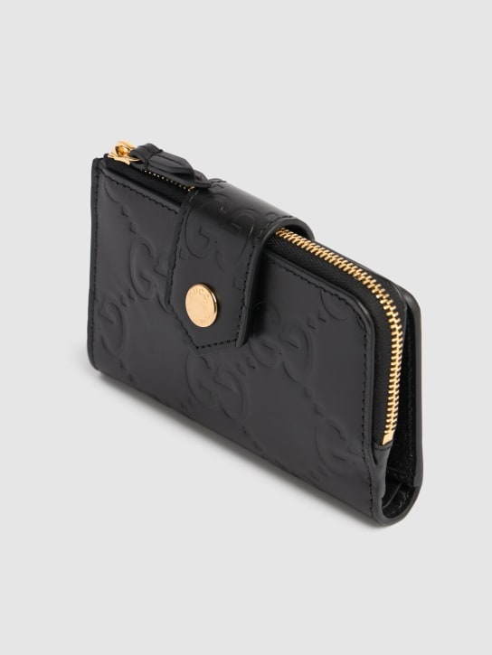 Gucci: Brieftasche aus Leder „GG“ - Schwarz - women_1 | Luisa Via Roma