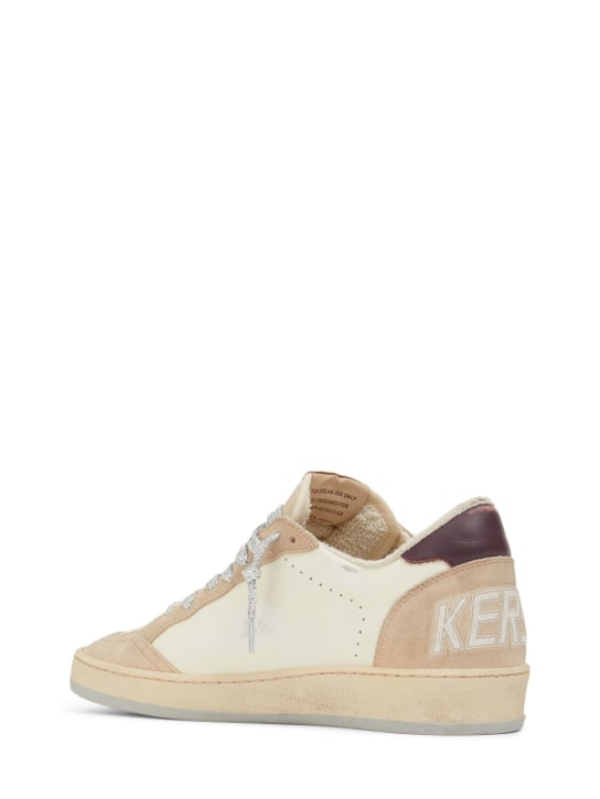 Golden Goose: 20毫米Ballstar皮革运动鞋 - 黄色/米黄色 - women_3 | Luisa Via Roma