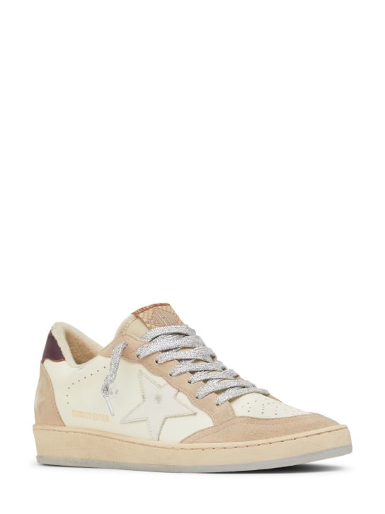 Golden Goose: 20毫米Ballstar皮革运动鞋 - 黄色/米黄色 - women_2 | Luisa Via Roma
