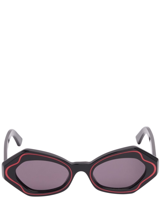 Marni: Unlahand round sunglasses - Black/Red - women_0 | Luisa Via Roma