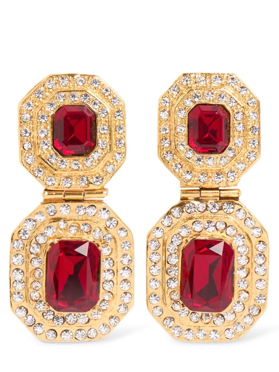 Alessandra Rich: Pendientes con cristales - Red-gold - women_0 | Luisa Via Roma